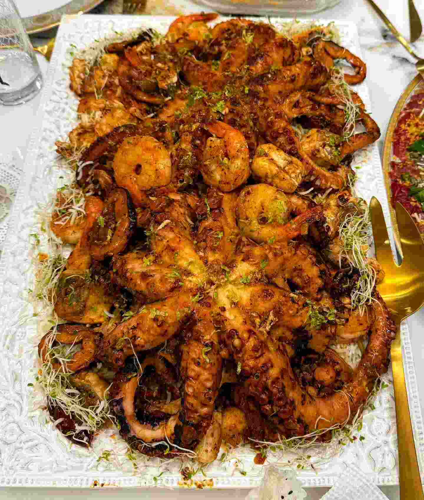 Spanish Octopus/ seafood with Lemon and Cilantro Rice